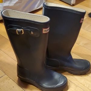 Hunter Navy Girls Boots US 14M Authentic